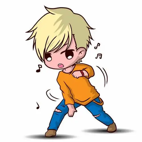 正在跳舞跳街舞的卡通男孩png图片免抠矢量素材