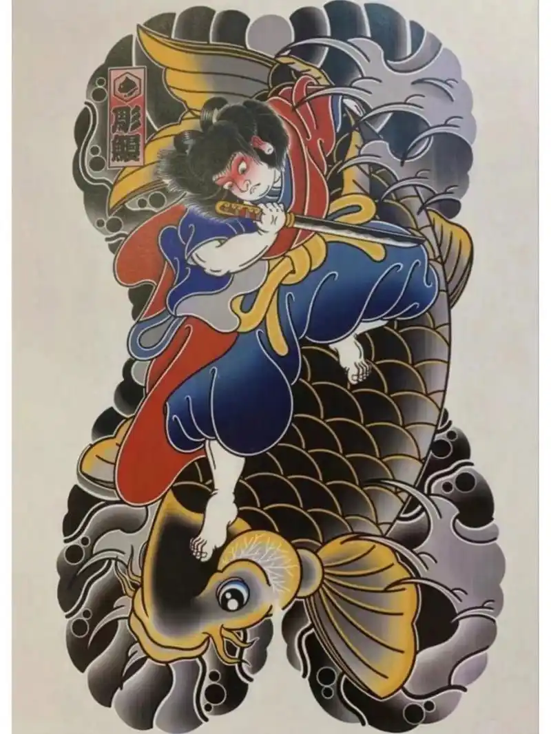 9张日式满背纹身手稿|传统满背 满背专属人员集合,适合喜欢日式传统的