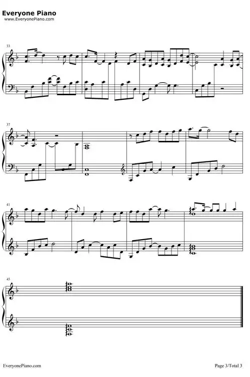 因为爱情钢琴谱王菲陈奕迅