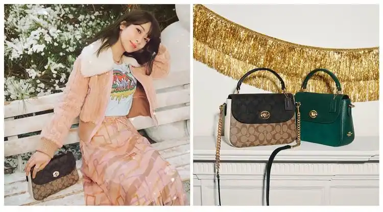 新年礼物甄选coach蔻驰杨紫同款海报款女士包单肩手提女包中号m白色c