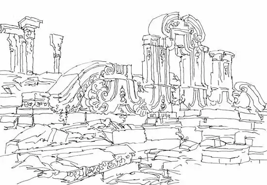 圆明园线稿圆明园学生绘画作品选展圆明园简笔画的画法图片