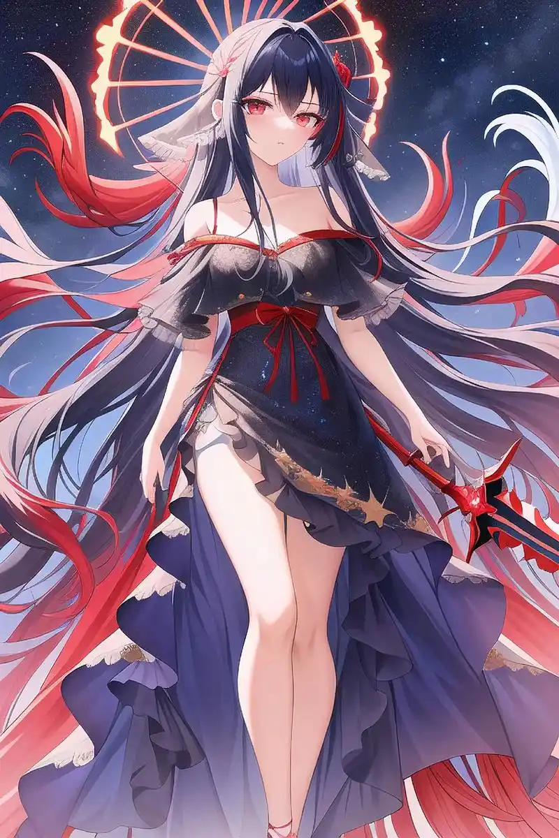 二次元ai绘画,彼岸红色战士#动漫人物绘画 #手机壁纸 #二 - 抖音