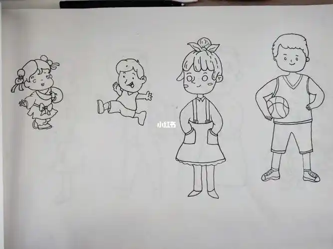儿童创意简笔画教程-形象的不同年龄人物中班幼儿人物简笔画 卡通人物