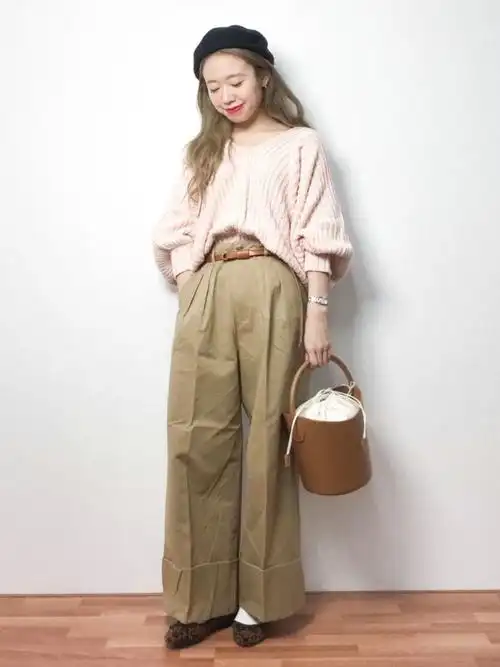 日本小个女生这样穿阔腿裤,真的大开眼界