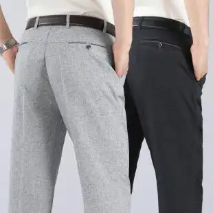 休闲西裤 中年男士 子加肥加大码 爸爸装 裤 宽松中老年人肥佬胖子男