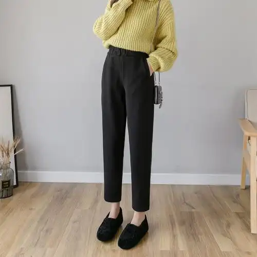 一米五矮小个子女装冬季娇小搭配显高八分萝卜休闲裤