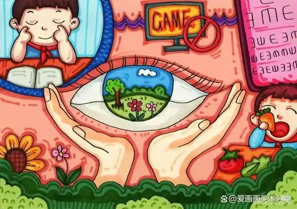 太棒了40张爱眼护眼主题绘画正确用眼保护眼睛
