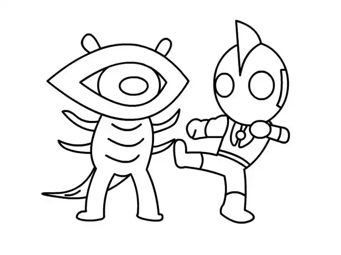 奥特曼打怪兽怎么画