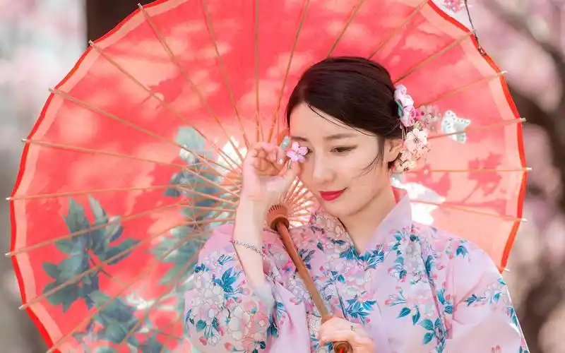 性感美女高清唯美桃花意境写真图片壁纸