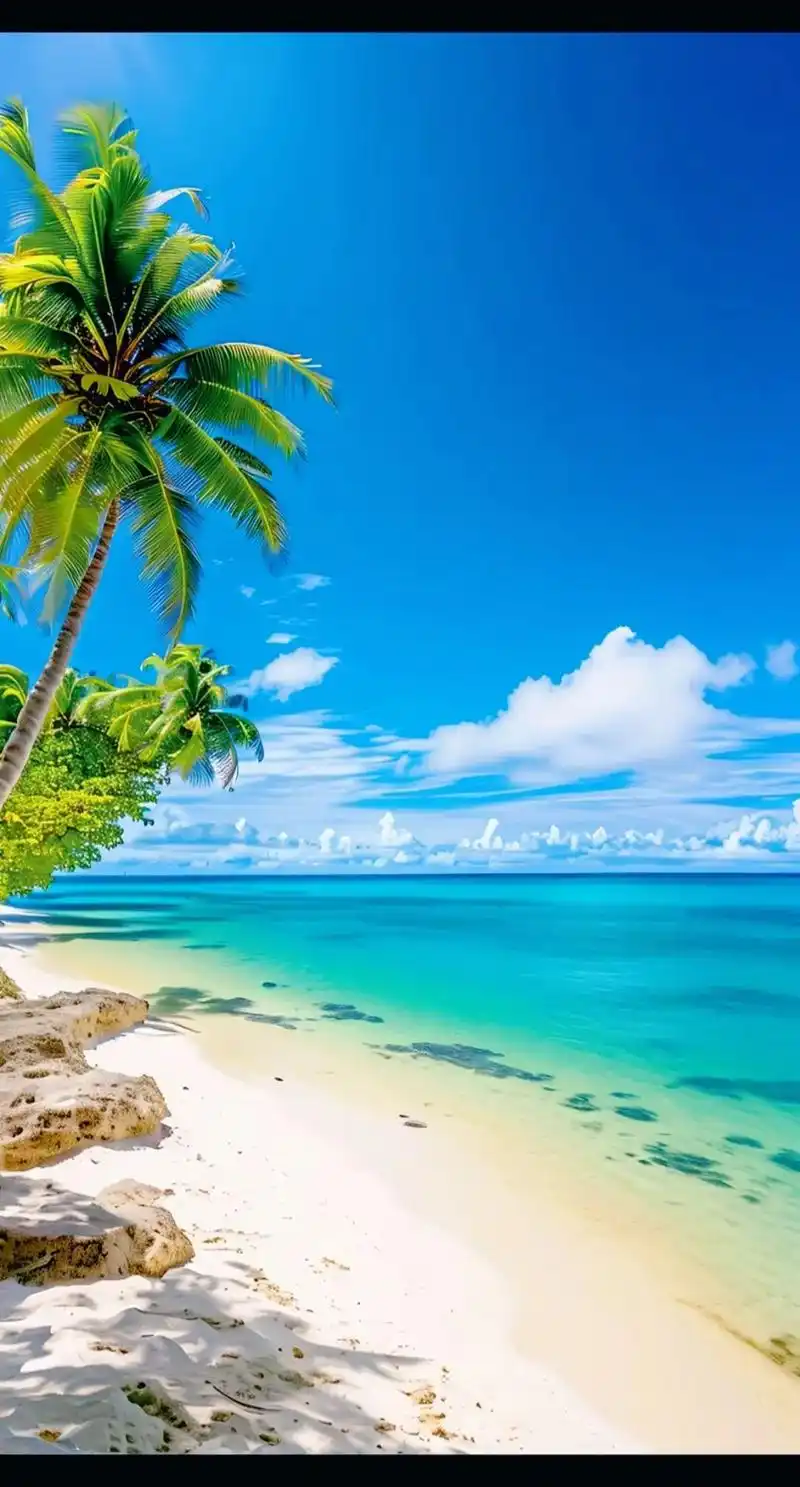 独上海边思渺然阳光似水水如天同来沙滩人何处?风景依稀似