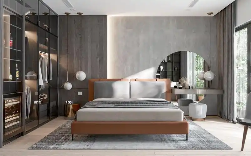 3d-cr5.2卧室渲染,配合灯光混合渲染一张出多张效果图