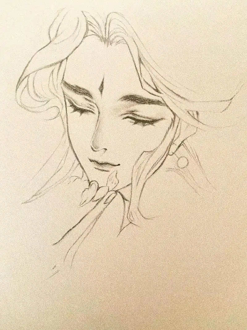 手绘 #临摹 #天官赐福 #谢怜 #fyp "在我心里 你 - 抖音