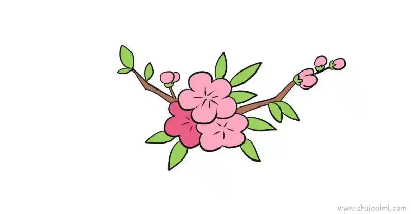 桃花儿童画怎么画桃花简笔画图片大全