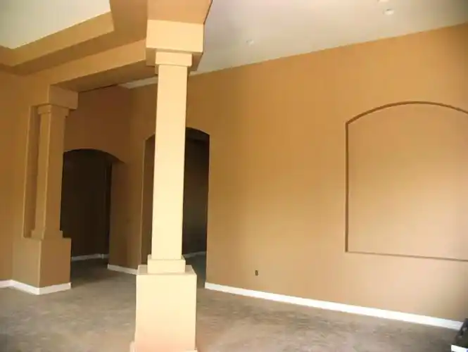 现代棕色墙面设计别墅装修效果图