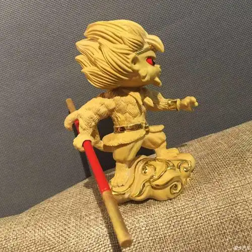 湖北小叶黄杨木齐天大圣孙悟空纯手工切金工艺