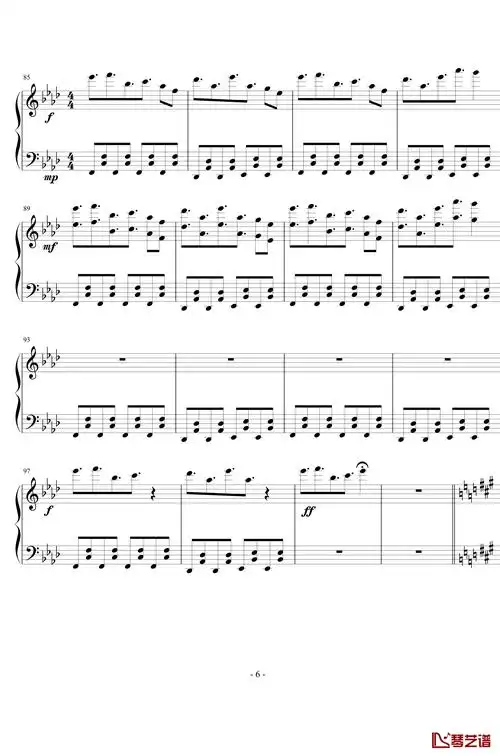 battle against a true hero钢琴谱-undertale6