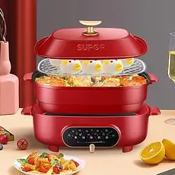 supor苏泊尔45l多功能料理锅家用烤肉烧烤一体锅网红早餐锅分体锅电