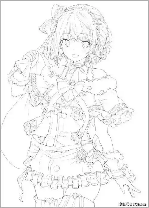 动漫人物人体动态姿势线稿