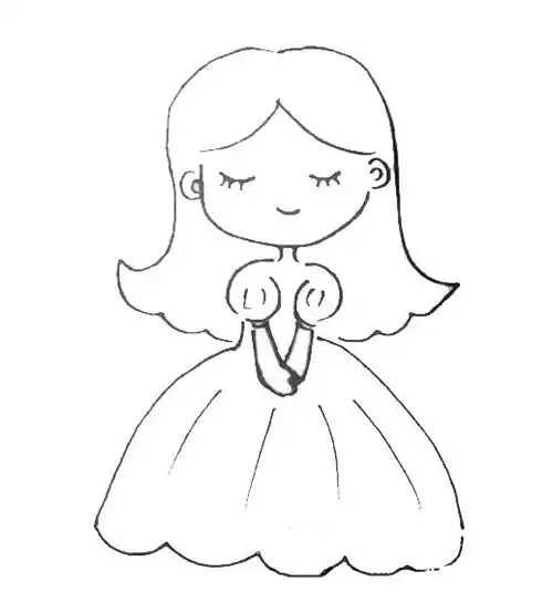 优美公主简笔画画法步骤图片 - 毛毛简笔画