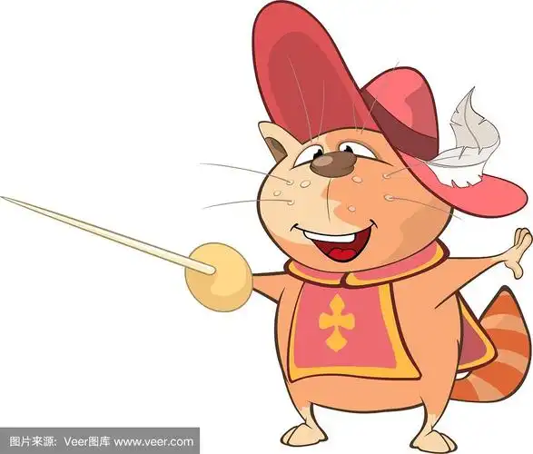 可爱的猫王火枪手卡通