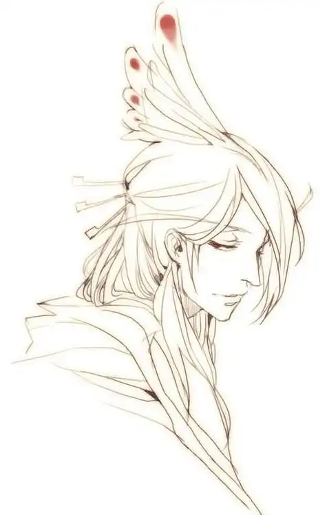 古风侧脸简笔画步骤