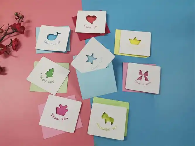 100张生日贺卡简约迷你小卡片感恩祝福留言卡片纸手写创意手工diy立体