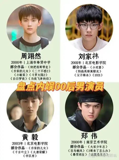 盘点内娱00后男演员,20岁戏龄20年09