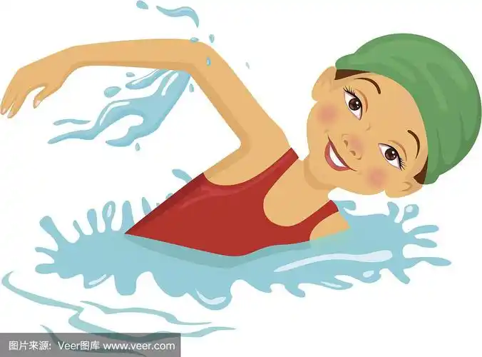 矢量插图的一个孩子做自由泳