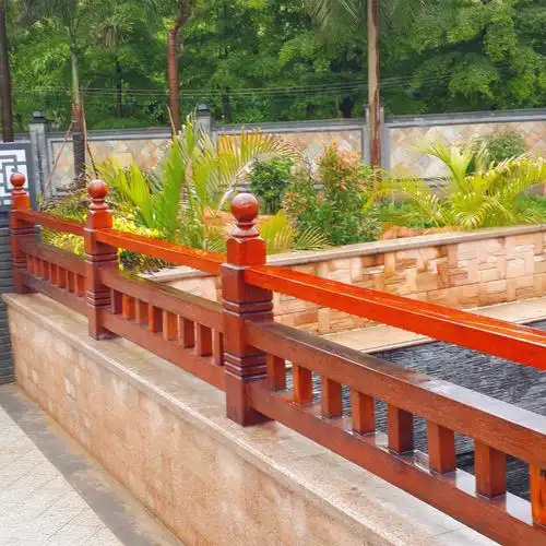 景观菠萝格木栈道护栏 山樟木公园栅栏 樟子松防腐木成品栏杆