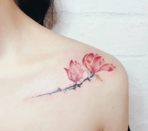 锁骨水墨纹身女锁骨纹身图片2021最新款4