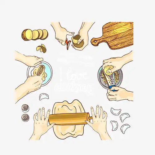 手绘包饺子过程