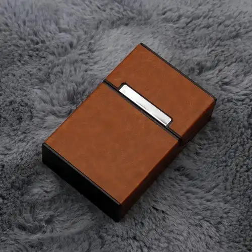 20支装烟盒个性创意便携式翻盖疯马纹皮质整包20香烟盒子男定制