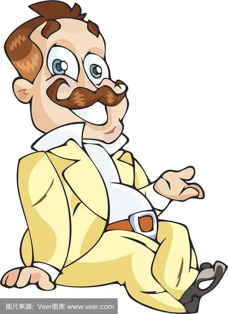 坐在卡通绅士