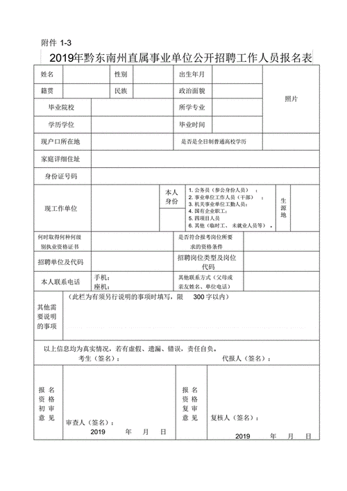 事业单位公开招聘工作人员报名表pdf3页