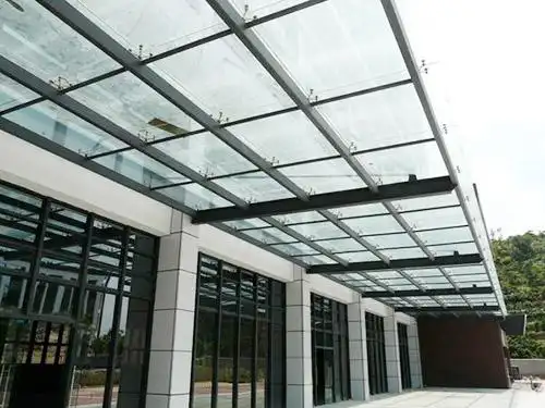 【锦程铁艺】烟台玻璃雨棚 烟台玻璃雨棚加工 烟台玻璃雨棚安装