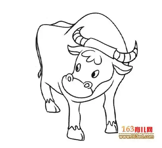 一头神气的牛犊简笔画_幼儿简笔画图片