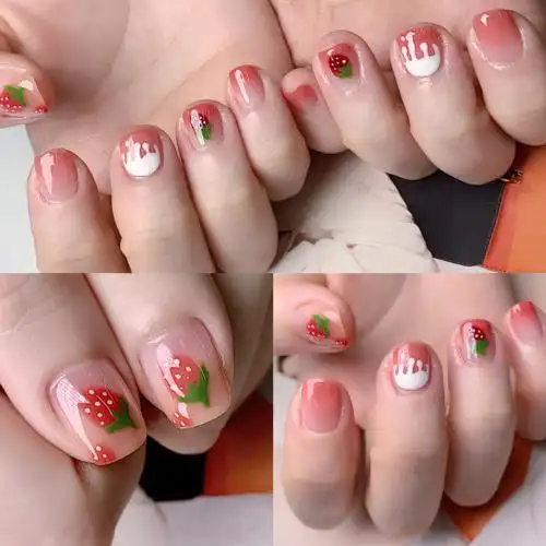 小草莓美甲