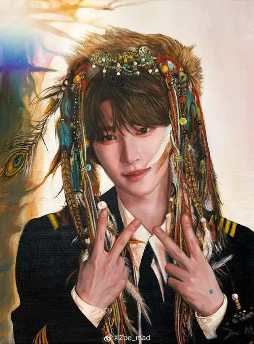 刘宇国风美少年#97#超话创作官#手绘油画96『如清风般自由 如