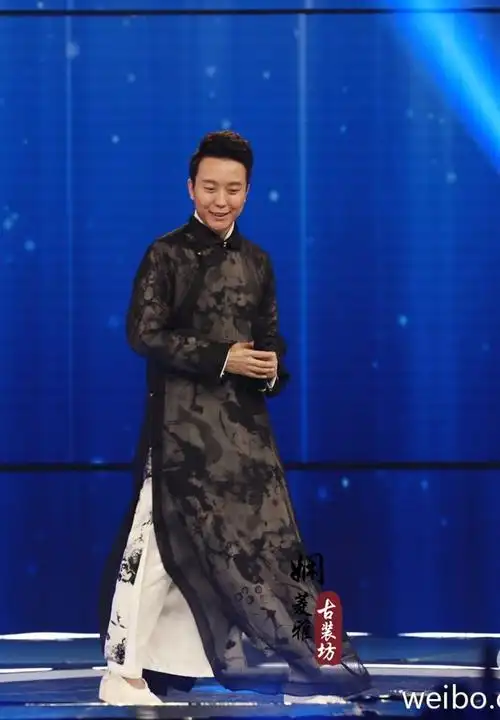 李玉刚同款民国国风长衫长袍马褂古装演出服少爷民族服装