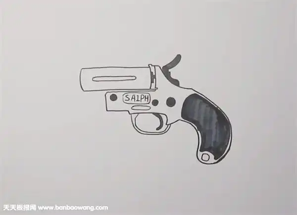 信号枪简笔画