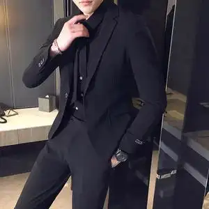 西服套装男潮流休闲西装暴徒英伦风雅痞修身韩版新郎结婚礼服帅气