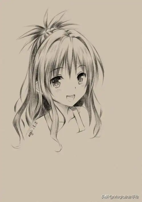 教你画一张可爱的动漫女孩 甜甜的笑容让人心动