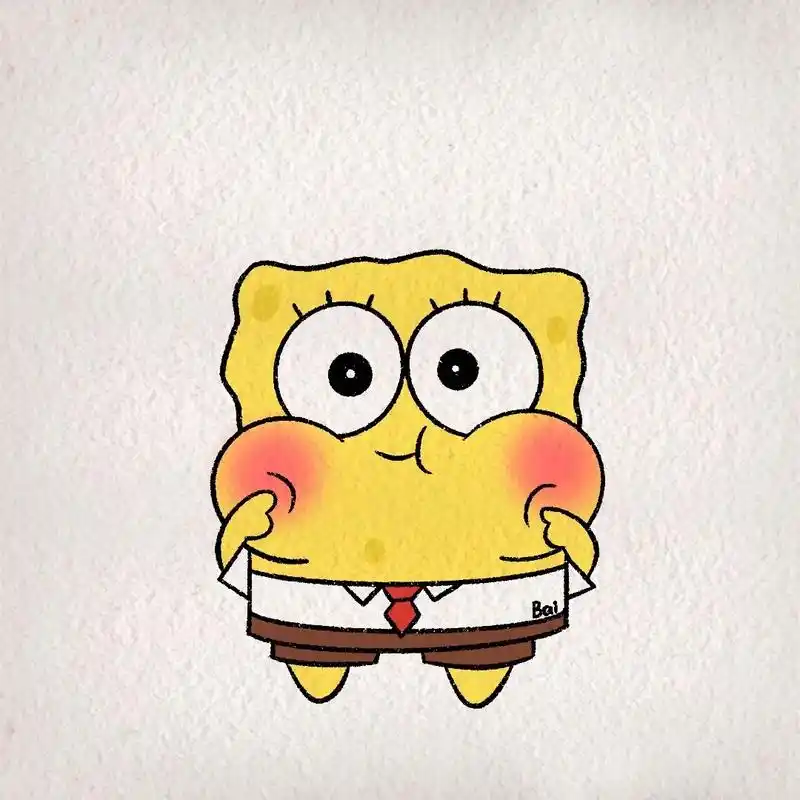 艾特你有手的闺蜜给你画这个情头海绵宝宝吧.