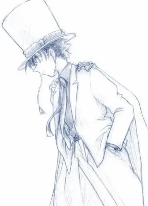 柯南最帅简笔画一步一步的画