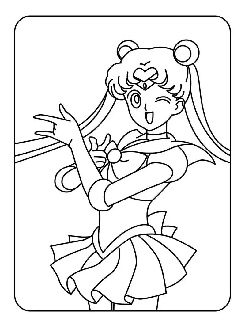 从小看到大的热门动画,美少女战士的涂色简笔画素材来啦!