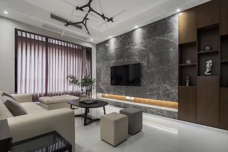 三居室现代简约之家电视背景墙图片