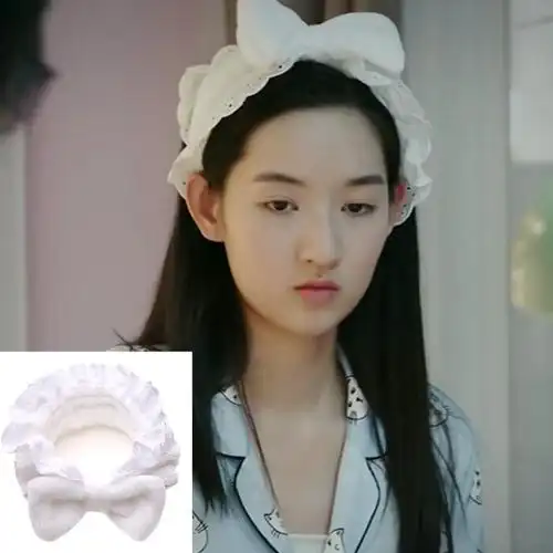 少年派邓小琪王玉雯林妙妙同款发带蕾丝边蝴蝶结束发带洗脸发箍