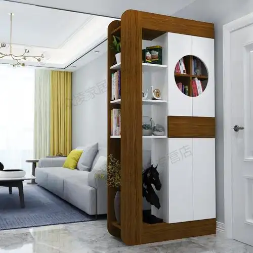 黎贝卡屏风隔断客厅入户进门柜酒柜鞋柜一体靠墙简约现代门厅柜白色h
