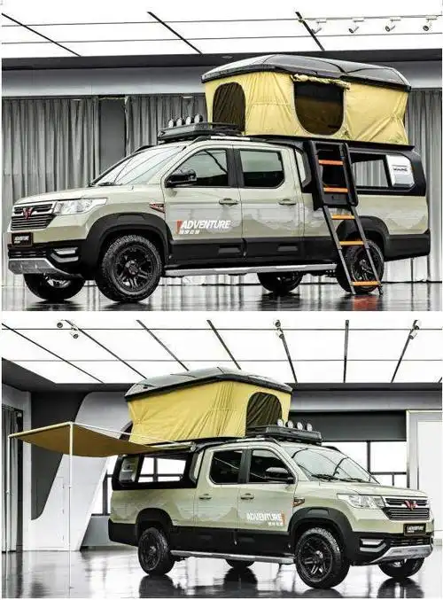 五菱的官方改装车可载人可拉货车顶还能睡觉堪称房车