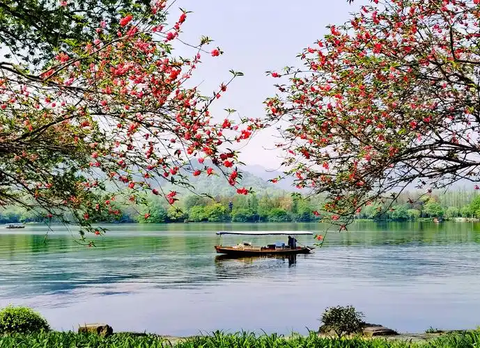 杭州西湖四月天拍摄于苏堤春晓